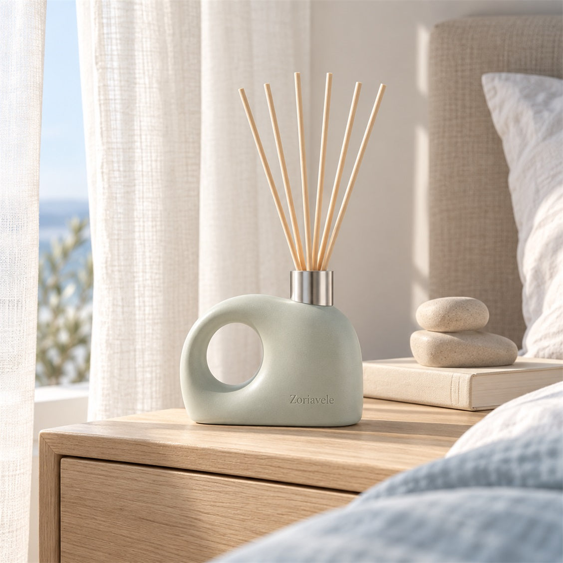 Zoriavele Sculptural Loop Reed Diffuser Vessel - secondary styled view
